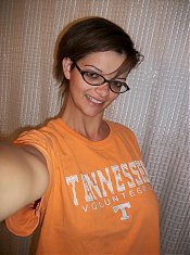 Mature ex girlfriend Amber L gets dirty and takes a picture of her big tits and shaved pussy